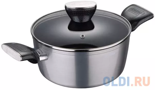 Кастрюля Bergner BG-9233-SL Carbon TT 24 см 4.6 л алюминий