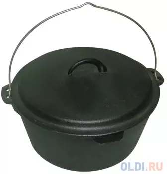 КАЗАН ЧУГУННЫЙ ПОХОДНЫЙ 6 Л D=31 СМ KС-31 С КРЫШКОЙ (1/2) "MALLONY"