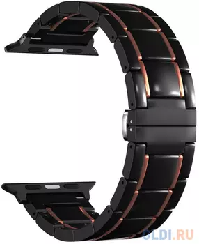 Керамический ремешок для Apple Watch 42/44 mm LYAMBDA LIBERTAS DS-APG-06-44-BG Black/Rose Gold