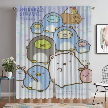 Sumikko Gurashi Shades Modern Living Room Curtains 2 Pieces Blackout Curtain for Room 2 Panel Halloween Decoration Partition W50xH70cmx2pcs-CL