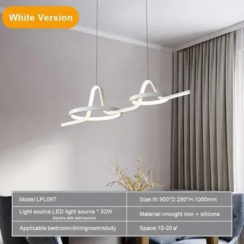 Nordic LED Pendant Lamp With Dinning Living Room Restaurant Kitchen Office Chandelier Lighting Fixture Home Decor Hanging Lamp Warm White чёрный