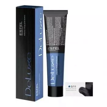 Estel, Краска-уход DeLuxe темный шатен пепельный 3/11, 60 мл