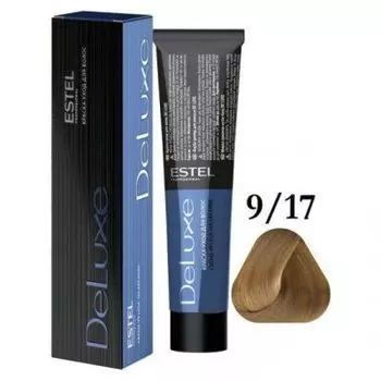 Estel De Luxe краска-уход для волос, 9/17 блондин пепельно-коричневый, 60 мл