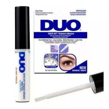 A Клей Duo quick-set Adhesive CLEAR 5 г.для ресниц быстрая фиксация прозрачный