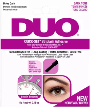 A Клей Duo quick-set Adhesive DARK 5 г.для ресниц быстрая фиксация тёмный