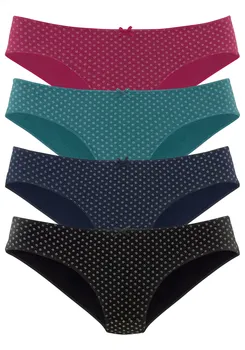 Трусики бикини S.Oliver (4 шт.) из эластичного хлопка, цвет Lila, Navy, Petrol, Schwarz