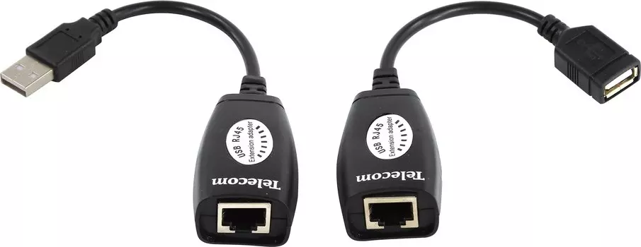 Удлинитель по витой паре Telecom, 1xUSB (AF)-1xUSB (AM), по витой паре до 45 м (TU824)