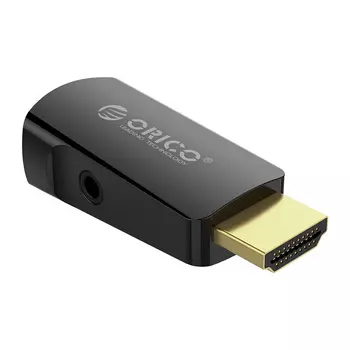 Адаптер-конвертор HDMI(19M)-VGA х (F), 5см, черный ORICO XD-HLFV (XD-HLFV-BK)