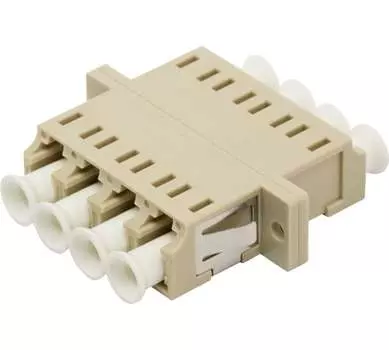 Адаптер оптический LC, квадро, многомодовый, бежевый LANMASTER (LAN-4LC/S-AM-MM)