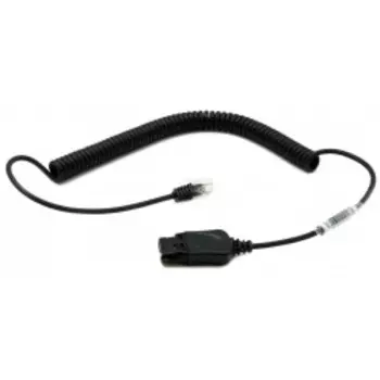Адаптер-переходник Accutone QD PLT - RJ (типа 4P4C RJ9/RJ22) для для гарнитур с QD разъемом, черный (U10P), 0,5m