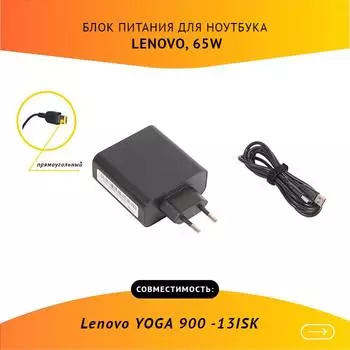 Адаптер питания ноутбука сетевой ADL65WLG для Lenovo, 65Вт, 20V, 3.25A, черный