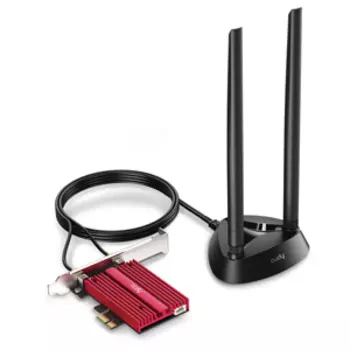 Адаптер Wi-Fi+Bluetooth Cudy WE4000, 802.11a/b/g/n/ac/ax, 2.4/5/6 ГГц, до 5.38 Гбит/с, PCI-E, внешних антенн: 2x5 дБи