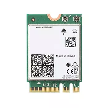 Адаптер Wi-Fi+Bluetooth Intel AX210 (Gig+), 802.11a/b/g/n/ac/ax, 2.4 / 5 ГГц, до 2.4 Гбит/с, 20 дБм, M.2 E Key 2230 (AX210NGW)