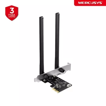 Адаптер Wi-Fi+Bluetooth Mercusys MA30E, 802.11a/b/g/n/ac, 2.4 / 5 ГГц, до 1.17 Гбит/с, PCI-E, внешних антенн: 2 (MA30E)