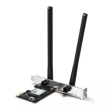 Адаптер Wi-Fi+Bluetooth Mercusys MA80XE, 802.11a/b/g/n/ac/ax, 2.4 / 5 ГГц, до 2.98 Гбит/с, PCI-E, внешних антенн: 2 (MA80XE)