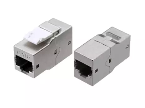Адаптер-проходной RJ-45 8P8C категория 6, экранированный, черный Hyperline (CA2-KJ-C6-SH-BK)
