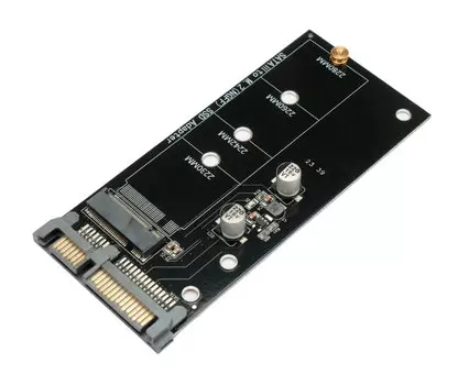 Адаптер Cablexpert EE18-M2S3PCB-02, 1xM.2 SATA, черный (EE18-M2S3PCB-02)