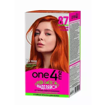 Краска для волос One4me 87 огненный рыжий