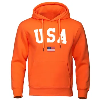 Capital Usa и Flag Of The United States Мужская толстовка с капюшоном Япония Аниме Одежда Осенние свободные толстовки с капюшоном Модные карманные теплые пуловеры S