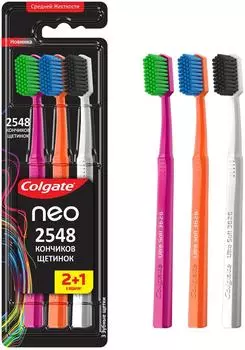 Зубная щетка Colgate Neo 2548 Кончиков щетинок средней жесткости 2+1шт