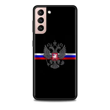 Чехол с российским флагом для Samsung Galaxy S20 FE S21 S22 Ultra S10 Plus S9 S8 S10e S7 Edge, силиконовый чехол, черный мягкий чехол для телефона Samsung S7