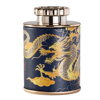 Пустая жестяная банка для чая Dragon Mini, герметичная банка для зеленого и черного чая, переносная дорожная маленькая коробка для упаковки чая, бумажная банка для хранения красный