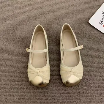 Mary Jane shoes 2025 new spring soft leather shallow mouth niche single shoes women s soft sole with fairy style grandma shoes 35 хаки