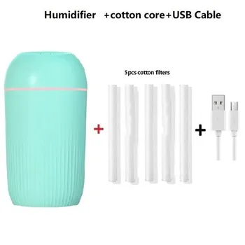 Увлажнитель воздуха Usb, бесшумный, нежный ночник, диффузор аромата, непрерывный/прерывистый спрей, может работать для домашнего автомобиля, ароматизатор 5pcs