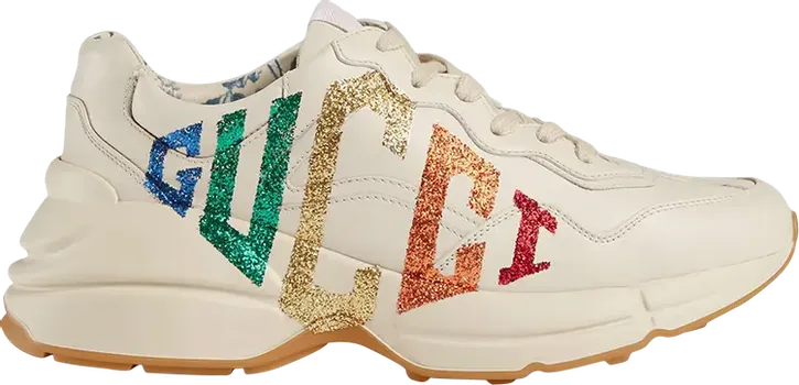 Кроссовки Gucci Wmns Rhyton Glitter, белый