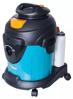 Строительный пылесос Bort BSS-1415-W, сетевой, 1.4 кВт, влажная, сухая уборка, объем пылесборника 15 л, мешок, диаметр шланга 3.2 см, длина шланга 2 м, 7.6 кг (91272263)