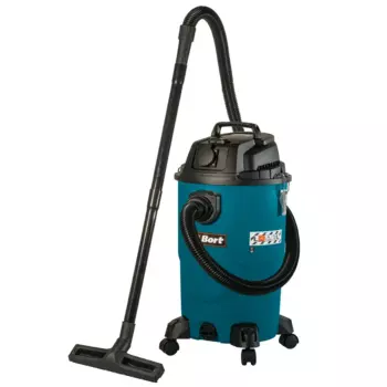 Строительный пылесос Bort BSS-1430-P, сетевой, 1.4 кВт, влажная, сухая уборка, объем пылесборника 30 л, мешок, диаметр шланга 3.2 см, длина шланга 3 м, встроенная розетка, 7.6 кг (93417456)