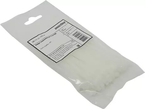 Стяжка Smartbuy, 2.5 мм x 100 мм, 100 шт., белый (SBE-CT-25-100-w)