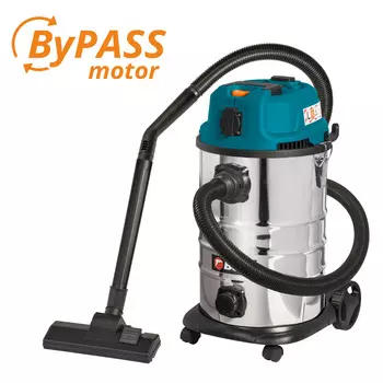 Строительный пылесос Bort BSS-1630-Storm, сетевой, 1.6 кВт, сухая, влажная уборка, объем пылесборника 30 л, контейнер, мешок, диаметр шланга 3.5 см, длина шланга 3 м, встроенная розетка, 6.5 кг (93417500)