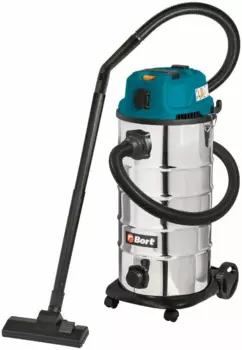 Строительный пылесос Bort BSS-1640-STORM, сетевой, 1.6 кВт, влажная, сухая уборка, объем пылесборника 40 л, мешок, диаметр шланга 3.5 см, длина шланга 3 м, встроенная розетка, 6.9 кг (93417517)