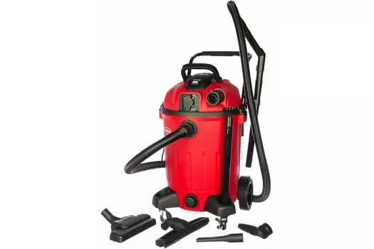 Строительный пылесос Einhell ПС 1260А, сетевой, 1.2 кВт, влажная, сухая уборка, объем пылесборника 60 л, контейнер, мешок, диаметр шланга 4 см, длина шланга 3 м, встроенная розетка, 14.5 кг (ПС 1260А)