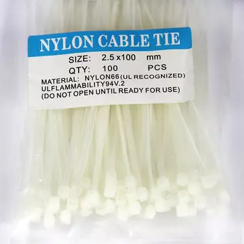 Стяжка Telecom, 100мм x 2.5мм, 100шт., белый (TIE2.5X100MM-W)