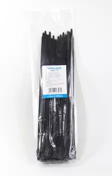Стяжка Telecom, 300мм x 4.5мм, 100шт., черный (TIE4.5X300MM-B)