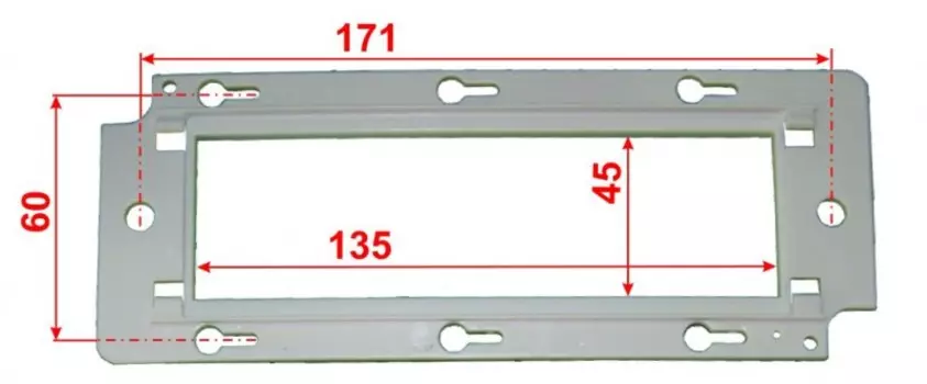 Суппорт Lanmaster, 45х135, пластик, серый (LAN-PF45x135)