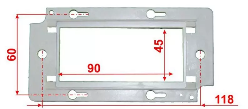 Суппорт Lanmaster, 45х90, пластик, серый (LAN-PF45x90)