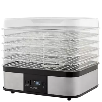 Сушилка для овощей и фруктов Scarlett SC-FD421T19 , 245Вт, 40-70 °C, серебристый (1342755)