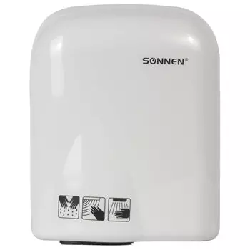 Сушилка для рук Sonnen HD-165, 1.65кВт, 16 м/с, автовключение, белый (604191)