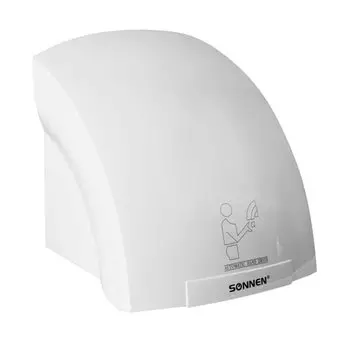 Сушилка для рук Sonnen HD-688, 2кВт, 9.5 м/с, автовключение, белый (604192 )