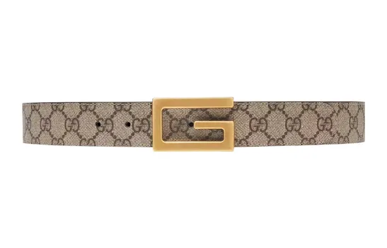 Ремень мужской Gucci Monogram Print, коричневый
