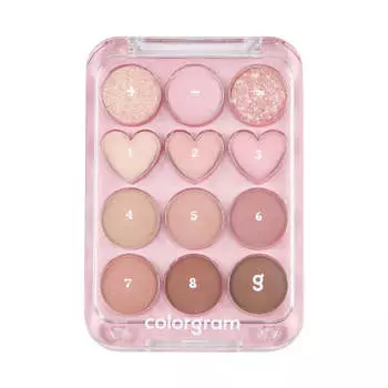 Компактная палетка теней для век colorgram Pin Point Eyeshadow Palette 02 Pink+Mauve