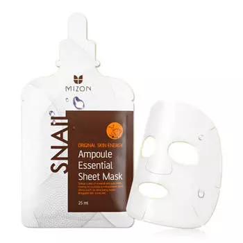 Листовая маска с экстрактом улитки Mizon Snail Ampoule Essential Sheet Mask