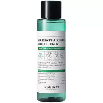 Кислотный очищающий тоник для проблемной кожи Some By Mi AHA-BHA-PHA 30 Days Miracle Toner
