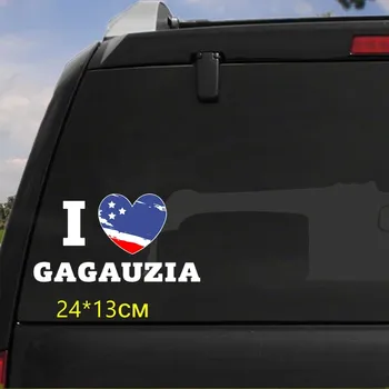 Tri Mishki WCS819 24x13 см с надписью «I love Гагаузии Молдова стикер автомобиля ЦВЕТАСТЫЙ наклейки на авто автомобильные отличительные знаки
