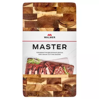 доска разделочная WALMER Master торцевая прямоугольная 35х20х3см акация