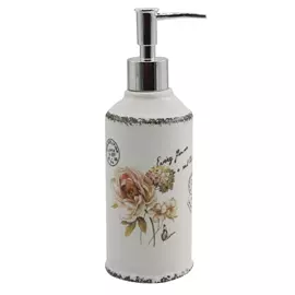 дозатор для жидкого мыла VITARTA Fleurs керамика пластик бежевый