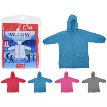 дождевик-плащ детский S,M,L,XL 5-10 лет ПВХ в асс-те